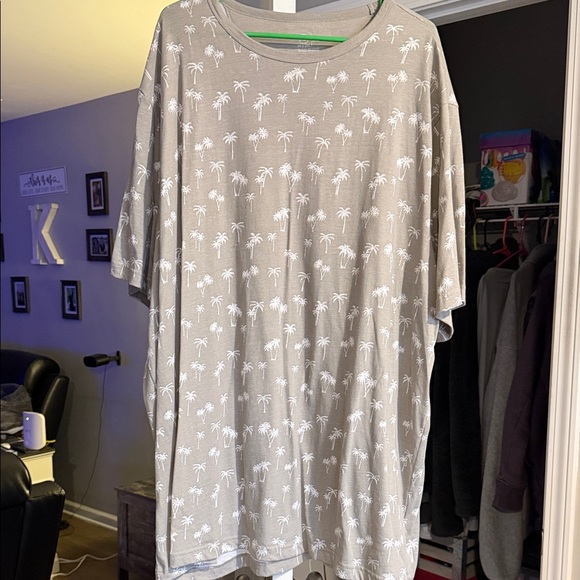 HB Other - Men’s XXXLT HB Gray Palm Tree Print Men's Short Sleeve Tee